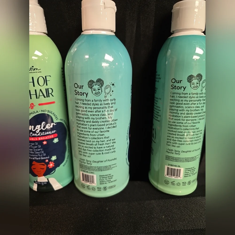 3 Piece Mixed Kids Breath Of Fresh Hair Style Lotion Detangler & Conditioner Lot